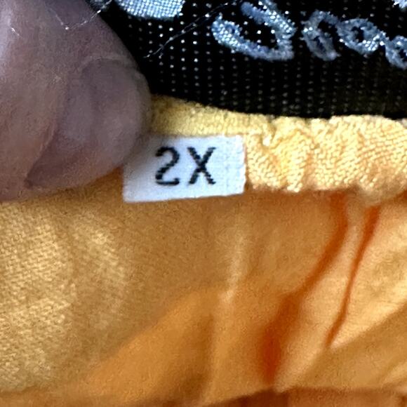 Flower Women Plus Size 2X Yellow Orange Fall Embroidered Button Front Maxi Skirt - Picture 9 of 9